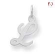 Sterling Silver Small Script Intial L Charm