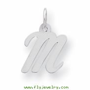 Sterling Silver Small Script Intial M Charm