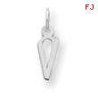 Sterling Silver Small Slanted Block Initial V Charm