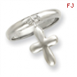 Sterling Silver Solid Cross Dangle Ring