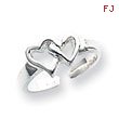 Sterling Silver Solid Heart Toe Ring