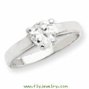 Sterling Silver Solitaire Heart CZ Ring