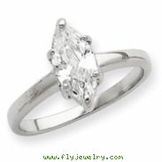 Sterling Silver Solitaire Marquise CZ Ring