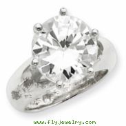 Sterling Silver Solitaire Round CZ Ring