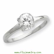 Sterling Silver Solitaire Round CZ Ring