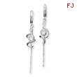 Sterling Silver Spiral Cz Dangle Hoop Earrings