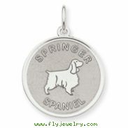 Sterling Silver Springer Spaniel Disc Charm
