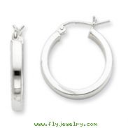 Sterling Silver Square Tube Hoop Earrings