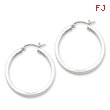 Sterling Silver Square Tube Hoop Earrings