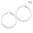 Sterling Silver Square Tube Hoop Earrings