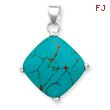 Sterling Silver Square Turquoise Pendant