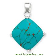 Sterling Silver Square Turquoise Pendant