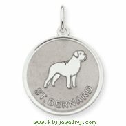 Sterling Silver St. Bernard Disc Charm