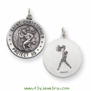 Sterling Silver St. Christopher Basketball Medal