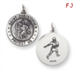 Sterling Silver St. Christopher Football Medal