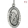 Sterling Silver St. Christopher Hockey Pendant With 24 Inch Chain