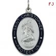 Sterling Silver St. Christopher Medal With 24 Inch Chain