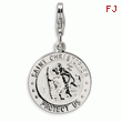 Sterling Silver St. Christopher Medal With Lobster Clasp Charm