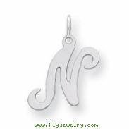Sterling Silver Stamped Initial N