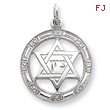 Sterling Silver Star of David Disc Charm