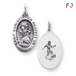 Sterling Silver St.Christopher Medal, Soccer Charm