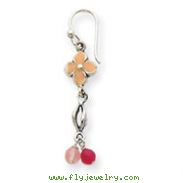 Sterling Silver Strawberry & Cherry Quartz Antiqued Dangle Earrings