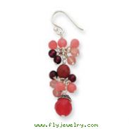 Sterling Silver Strawberry, Cherry Quartz, Garnet, Red Jasper Earrings