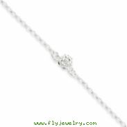 Sterling Silver Sun Charm Anklet