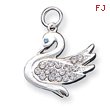 Sterling Silver Swan With  CZ Charm