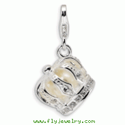 Sterling Silver Swarovski Crystal & Fresh Water Cult Pearl Crown With Lobster Charm