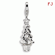 Sterling Silver Swarovski Crystal Christmas Tree With Lobster Clasp Charm