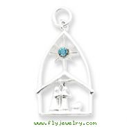 Sterling Silver Swarovski Crystal Nativity Charm