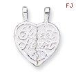 Sterling Silver Sweet Heart 2-Piece Break Apart Heart Charm