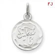 Sterling Silver Sweet Sixteen Disc Charm