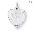 Sterling Silver Sweet Sixteen Heart Disc Charm