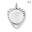 Sterling Silver Sweet Sixteen Heart Disc Charm