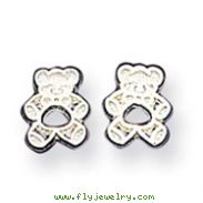 Sterling Silver Teddy Bear Mini Earrings