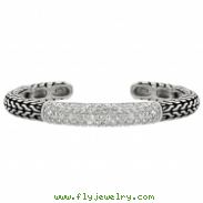 Sterling Silver Tribal CZ Cuff