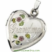 Sterling Silver Tricolor Grandma Heart Lkt