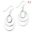 Sterling Silver Triple Oval Dangle Earrings