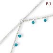 Sterling Silver Turquoise Double Chain Anklet Bracelet