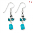 Sterling Silver Turquoise/Blue Crystal Antiqued Earrings