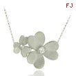 Sterling Silver Two Flowers Necklace