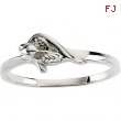 Sterling Silver Unblossomed Rose Chastity Ring With Box