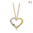 Sterling Silver Vermeil CZ Heart Journey Necklace