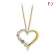 Sterling Silver Vermeil CZ Heart Journey Necklace