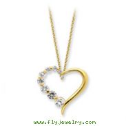 Sterling Silver Vermeil CZ Heart Journey Necklace