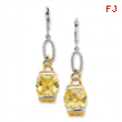 Sterling Silver Vermeil Light Yellow CZ Earrings