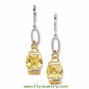 Sterling Silver Vermeil Light Yellow CZ Earrings