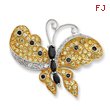 Sterling Silver Vermeil Multicolor CZ Butterfly Slide